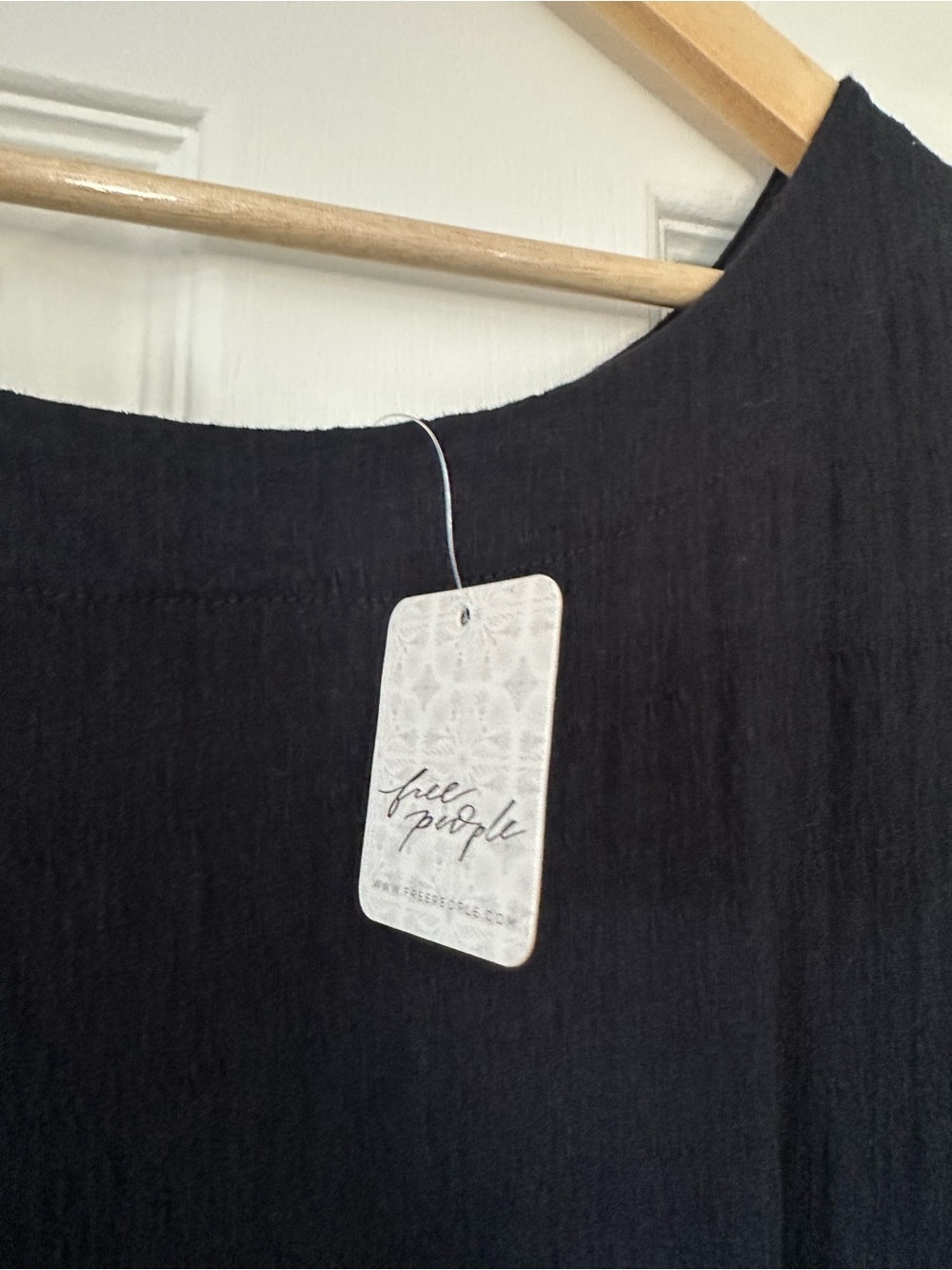 Free People Beach Get Obsessed Gauzy Babydoll Dress Black Boho Vacation medium - Picture 5 of 7